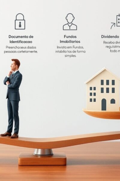 Balança equilibrando ações vs fundos imobiliários simbolizando a escolha personalizada para cada investidor