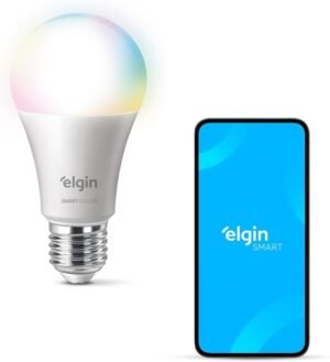Lâmpada Inteligente Mais Potente 15W Smart Color RGB Wifi Elgin compatível com Alexa e Google Home